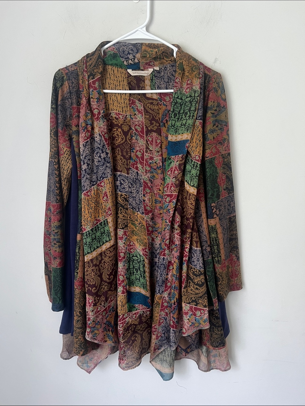 Soft Surroundings Patchwork Boho Kimono Sz S ✔️